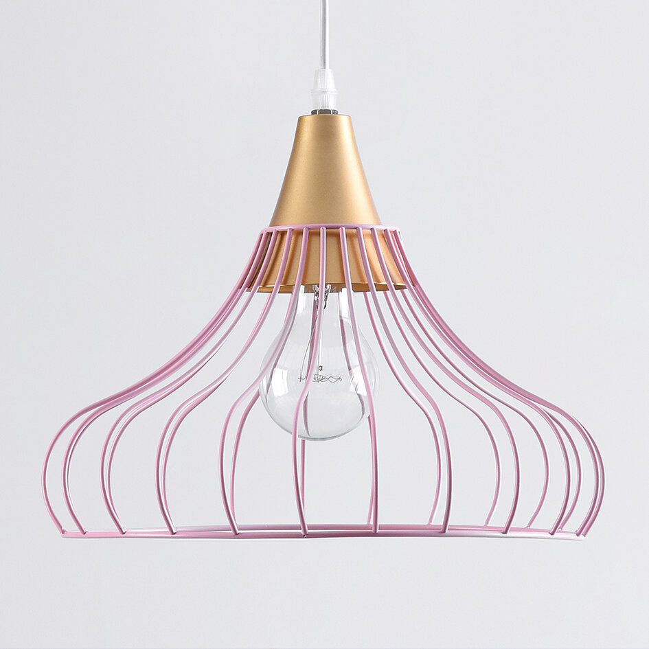 Lampe suspendue en fer Maya avec détails dorés