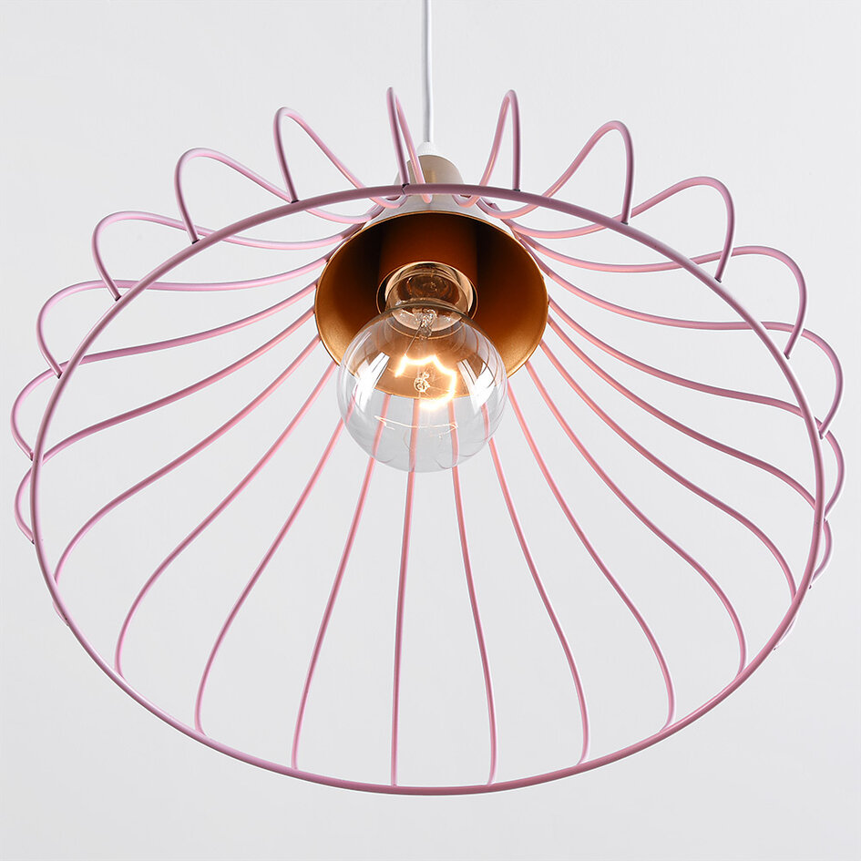 Lampe suspendue en fer Maya avec détails dorés