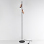 Lampadaire Kisho à 2 spots, noir à détails dorés