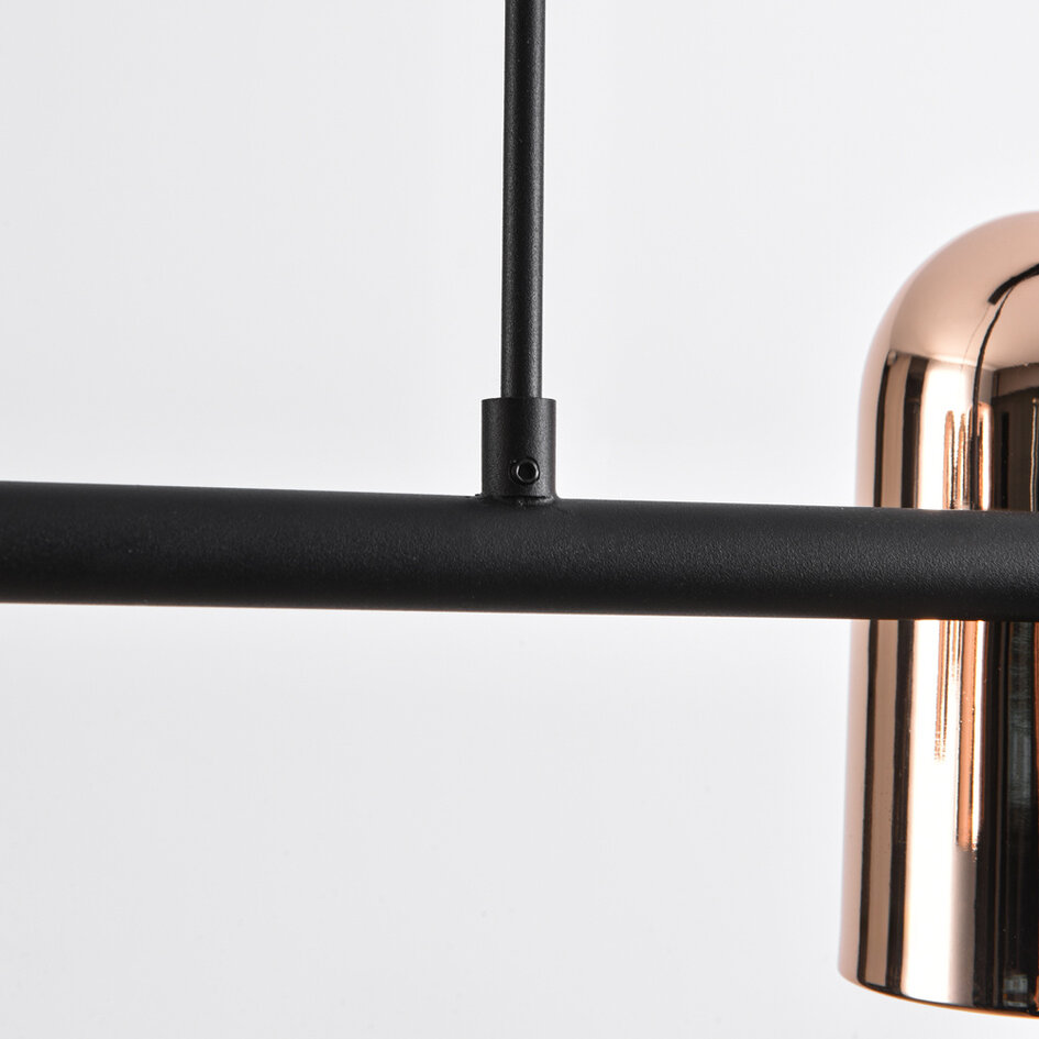 Suspension Kyo, 6 lumières - noir et or