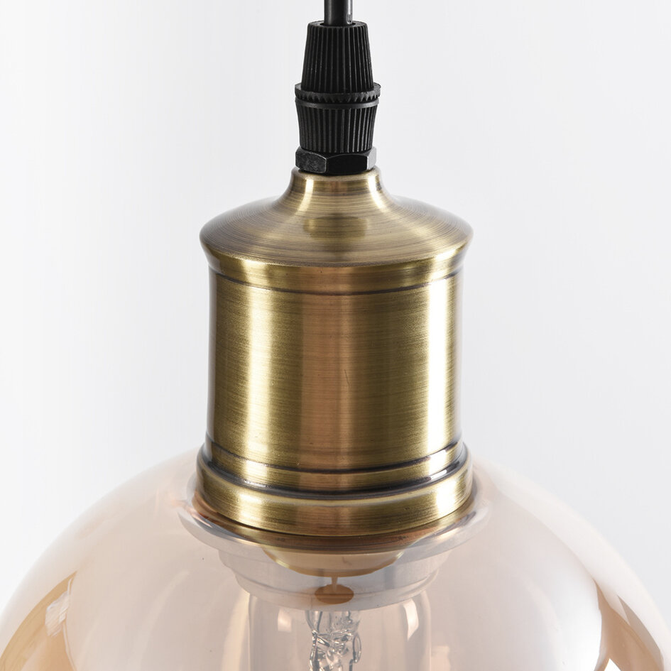 Lampe suspendue à 1 lumière Verona amber - verre plat oblong