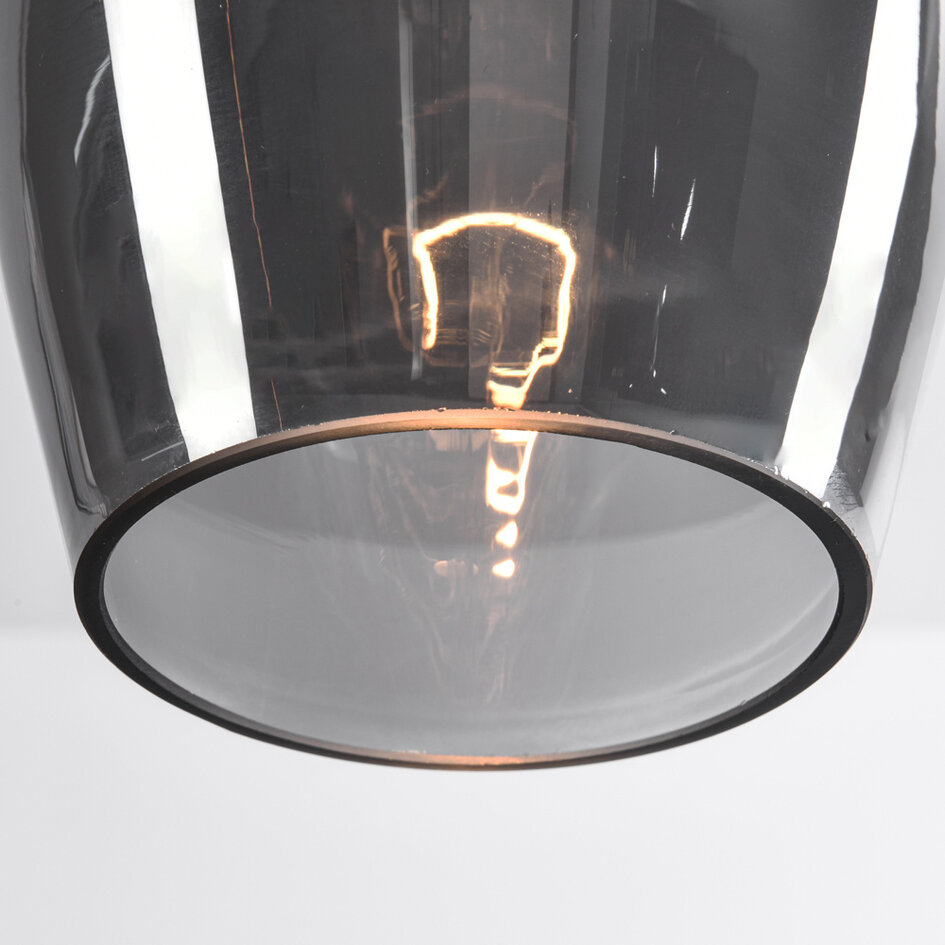Suspension Verona fumée 1 lumière - verre lisse allongé