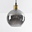 Suspension 1 lumière Verona effet miroir fumé - verre rond