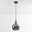 Suspension 1 lumière Verona effet miroir fumé - verre rond