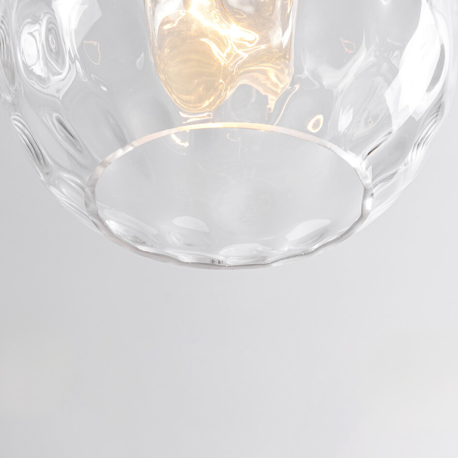 Suspension 1 lumière Verona transparente - verre rond courbé