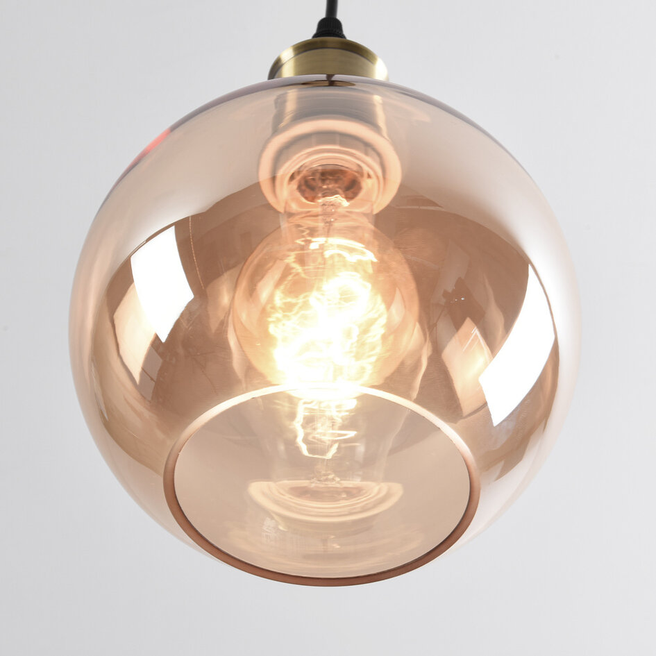 Suspension Verona 1 lumière - verre ambré uni