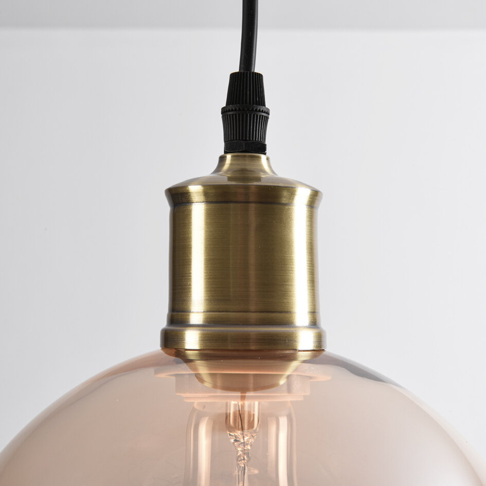Lampe suspendue 1 lumière Verona amber - round even glass