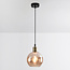 Lampe suspendue 1 lumière Verona amber - round even glass