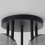 Plafonnier contemporain Amora noir avec verre fumé, 5 lumières