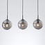 Lampe suspendue moderne noire avec verre fumé ondulé 3D, 3 lumières - Carice