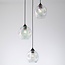 Suspension Fajah 3 lumières - noir et verre nacré