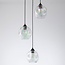 Suspension Fajah 3 lumières - noir et verre nacré