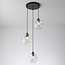 Suspension Fajah 3 lumières - noir et verre nacré