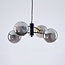 Lampe suspendue Firenze avec verre fumé, 4 lumières - noir