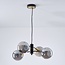 Suspension Firenze 4 lumières - noir et verre fumé
