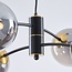 Lampe suspendue Firenze avec verre fumé, 4 lumières - noir