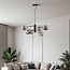 Lampe pendante Murano en verre fumé, 6 lumières