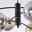 Lampe pendante Murano en verre fumé, 6 lumières