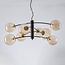 Lampe suspendue noire Torino avec verre ambré, 8 lumières