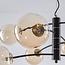 Lampe suspendue noire Torino avec verre ambré, 8 lumières
