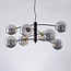 Suspension Torino 8 lumières - noir et verre fumé