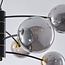 Lampe suspendue Torino avec verre fumé, 8-lumières - noir