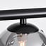 Plafonnier design Asun 4 lumières en verre fumé - noir