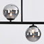 Plafonnier design noir avec verre fumé, 4 lumières - Asun