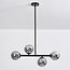 Plafonnier design noir avec verre fumé, 4 lumières - Asun