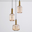 Suspension design 3 lumières Sita - noir et doré avec verre ambré