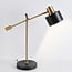 Lampe à poser Rhys - noir aux détails dorés et bras inclinable