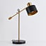 Lampe à poser Rhys - noir aux détails dorés et bras inclinable