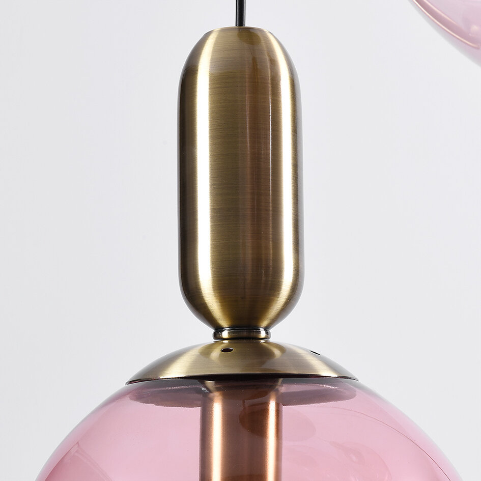 4-lichts hanglamp Kevin met golvend glas