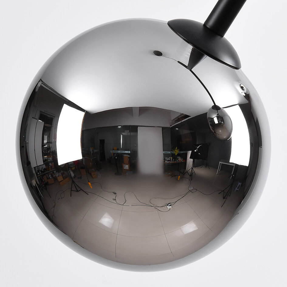 Suspension asymétrique à 2 lumières Dexter - verre fumé effet miroir, noir