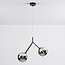 Suspension asymétrique à 2 lumières Dexter - verre fumé effet miroir, noir