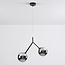 Suspension asymétrique à 2 lumières Dexter - verre fumé effet miroir, noir