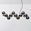 Suspension Sunita 16 lumières en verre fumé à effet miroir - doré
