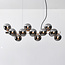 Suspension Sunita 16 lumières en verre fumé à effet miroir - doré