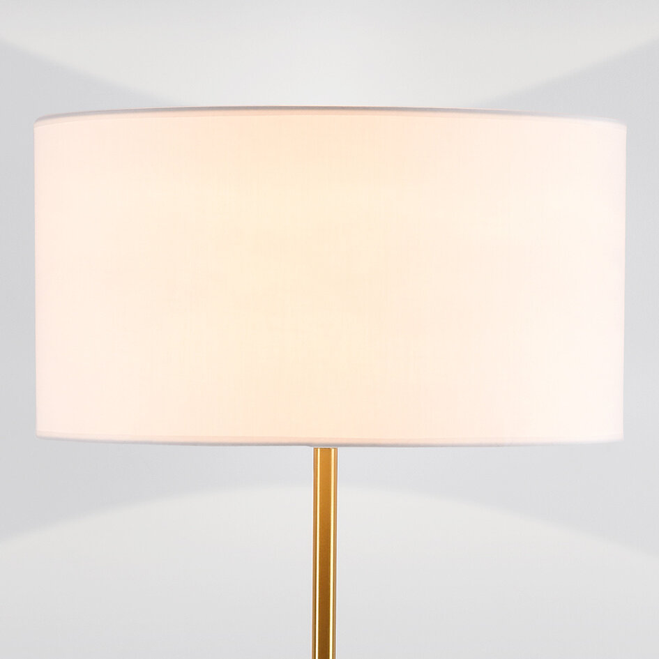 Lampadaire Valya - or avec abat-jour en tissu