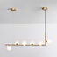 Suspension design Marcus 6 lumières en L en verre opalin