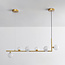 Suspension design Marcus 6 lumières en L en verre opalin
