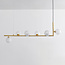 Suspension design Marcus 6 lumières en L en verre opalin