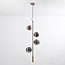 Suspension design Ferron 4 lumières en verre fumé - fumé et doré
