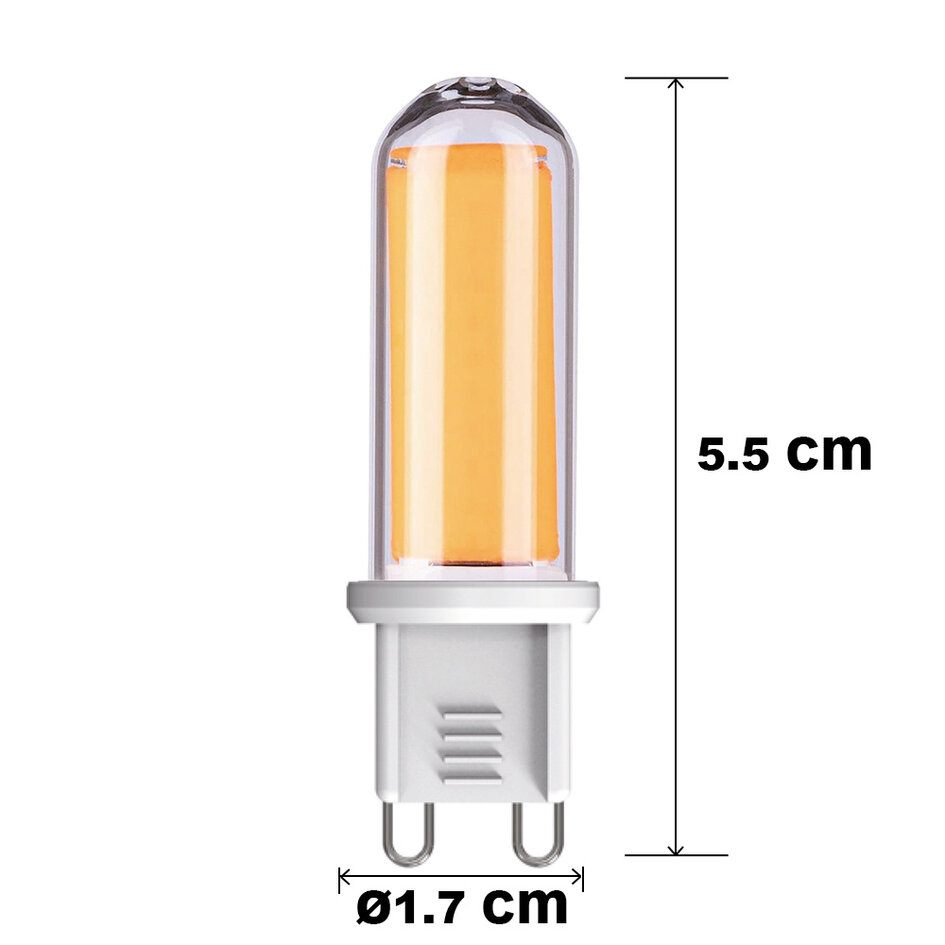 Spot LED G9 dimmable, verre transparent 4,2 watts (2700K)