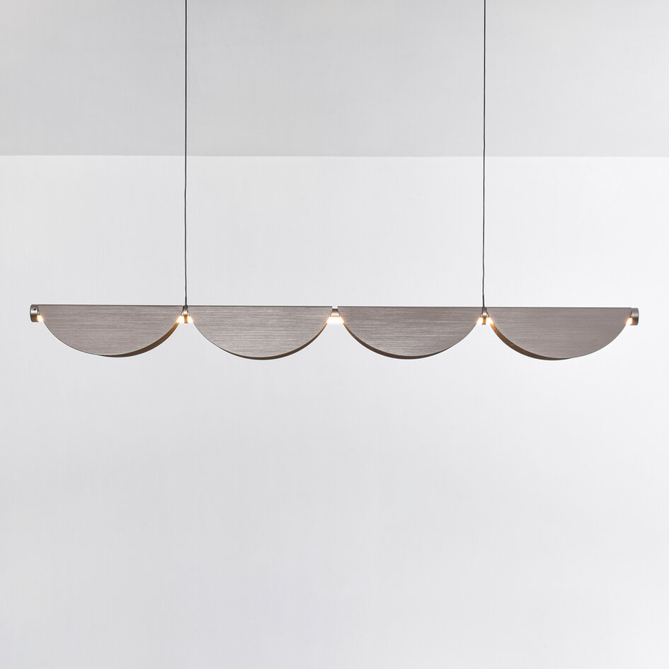 Suspension design réglable avec LED dimmables en 3 étapes - gris brossé - Mirai