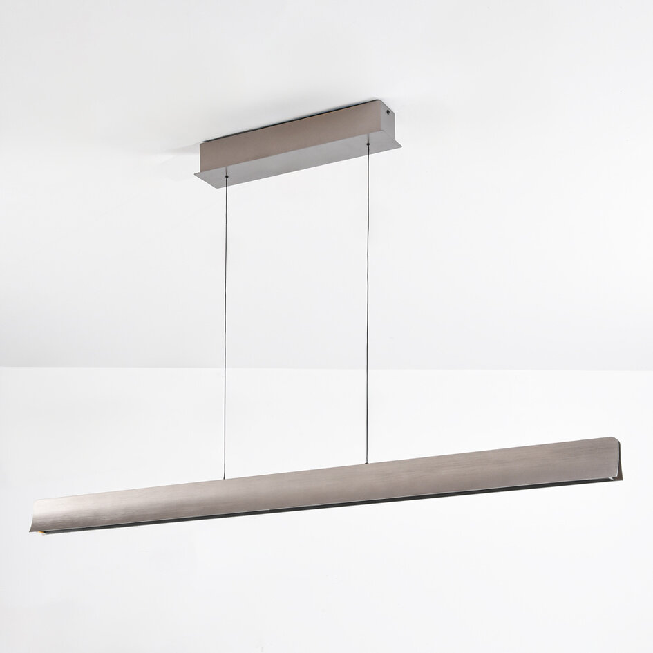 Suspension Miyo - gris brossé avec LED dimmable et puissance réglable