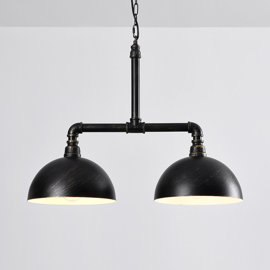 Suspension industrielle Libra noire et bronze