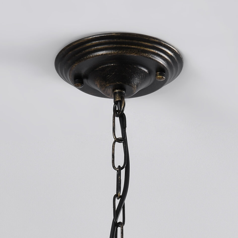 Suspension industrielle Libra noire et bronze