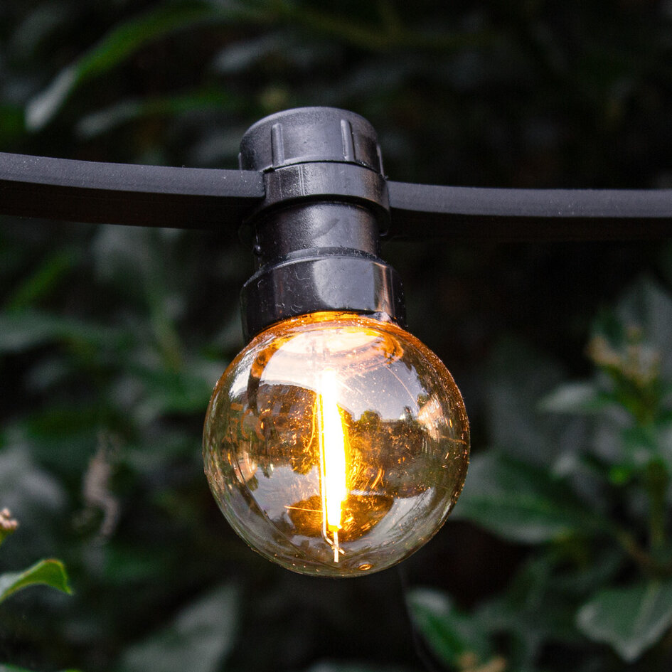 Câble d'éclairage extérieur de 1W avec ampoules LED design filament - Dimmable en option