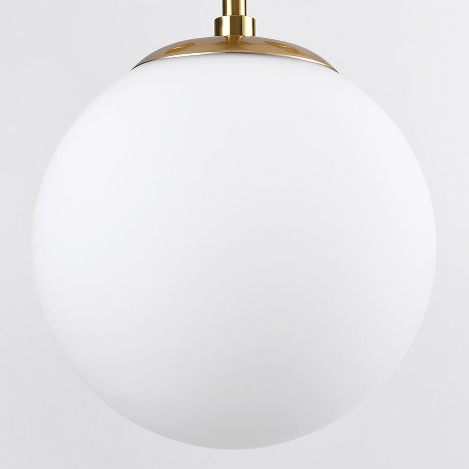 Suspension moderne, 5 lumières Kenji - verre blanc laiteux